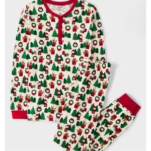 Mens Matching Family Christmas Pajamas - Gymmies - White - Size Large